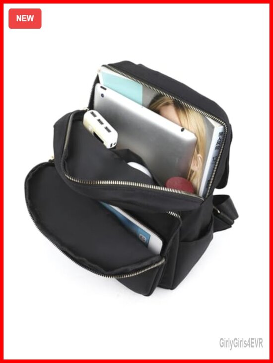 Mini Anti-theft Backpack with USB Port Lightweight Nylon Daypack for Women main image 4